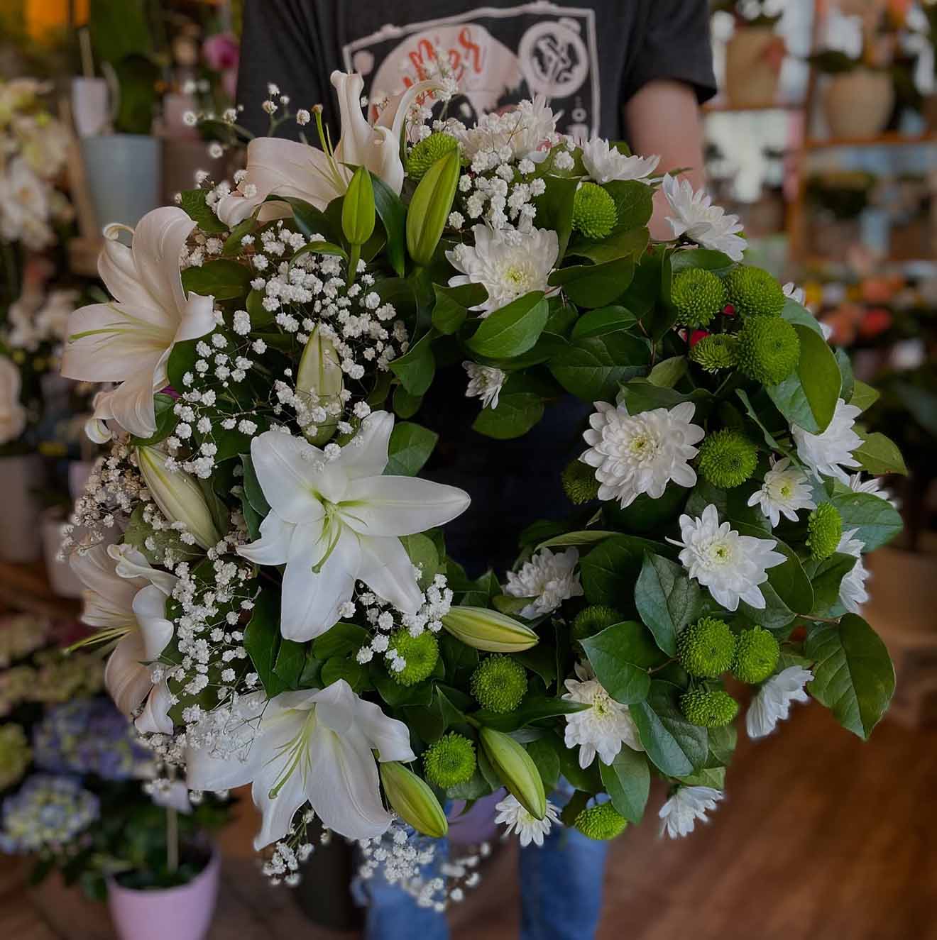 Coroană funerară Lacrimi de Crin